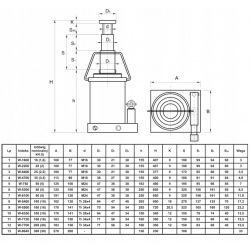 PODNOŚNIK HYDRAULICZNY TELESKOPOWY W-6400  D- 2,5 T